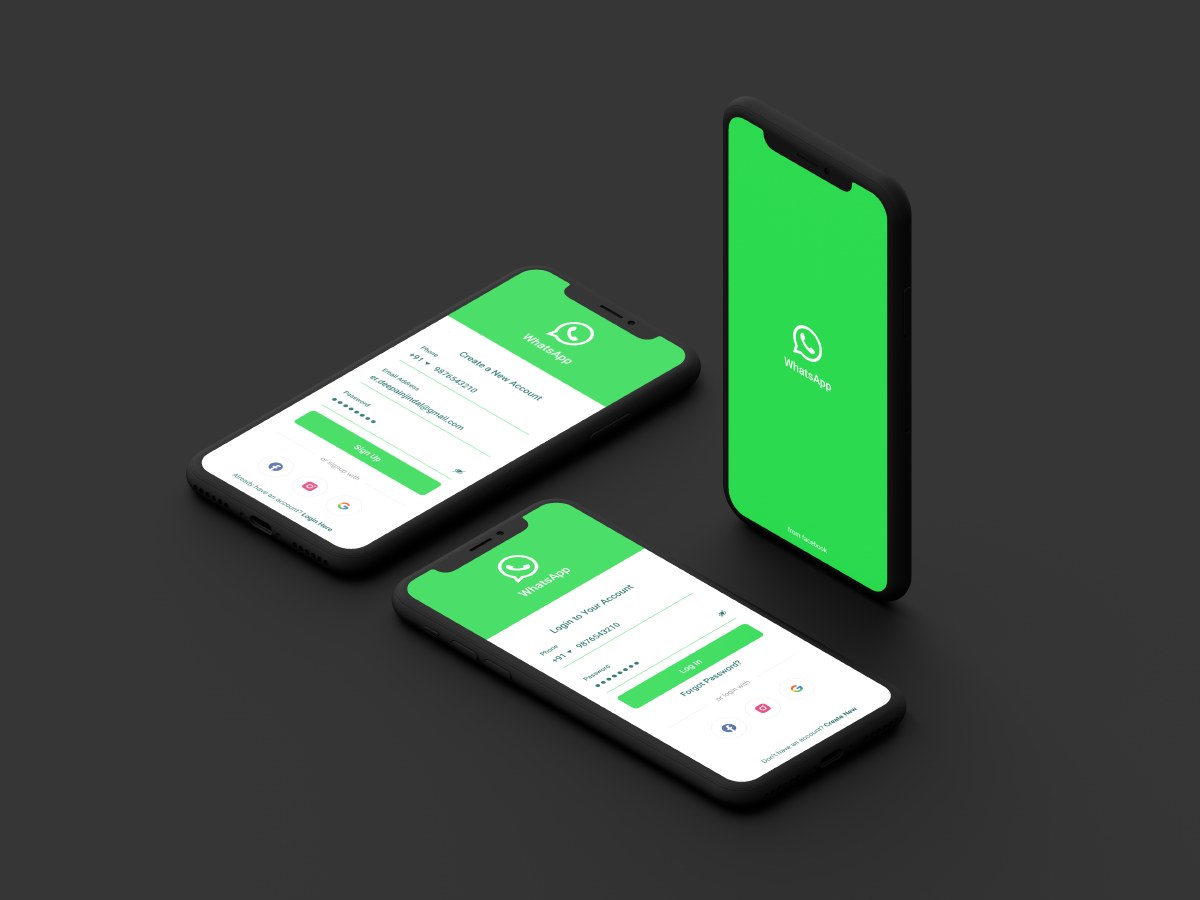 Whatsapp Login Signup Screen Design Challenge By Deepain Jindal On Dribbble