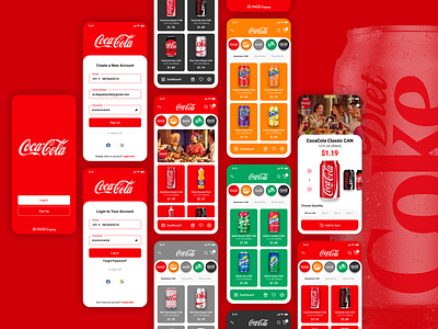 CocaCola App Design Challenge app challenge coca cola concept design interface products ui