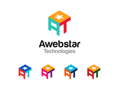 Awebstar Technologies Logo Design Concept awebstar branding concept design icon isometric logo logo designer technologies web development