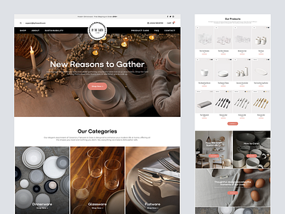 By The Earth Ecommerce Landing Page Design concept cookware design ecommerce interface kitchenware landing page magento minimal mockup online shop online store redesign shopify tableware ui utensils ux web website