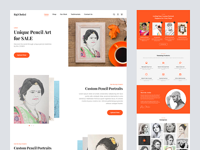 Raj Choksi Pencil Artist Landing Page Design