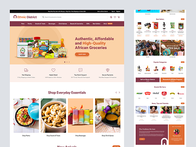 Ethnic District Landing Page Design concept customer design ecommerce fitness groceries grocery store healthcare interface landingpage merchant mockup online store products redesign shop shopify ui ux website