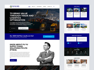 FUYU SCS Supply Chain Solutions Homepage Design agriculture business commodities concept corporations design interface logistics mockup petrochemicals petroleum raw materials redesign renewable energy services supply chain solutions trading ui ux website