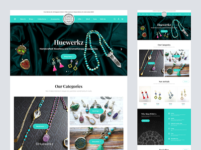 Huewerkz Handcrafted Jewelry Online Store Homepage Design