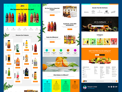 Australian Ripe Juices Homepage Design beverages bottles chocolate cold drinks concept design distributors fruits homepage interface juices landing page manufacturing mockup products redesign ui uiux ux website