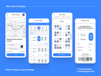 Public Transport App UI Design android app challenge concept ios metro public transport ui