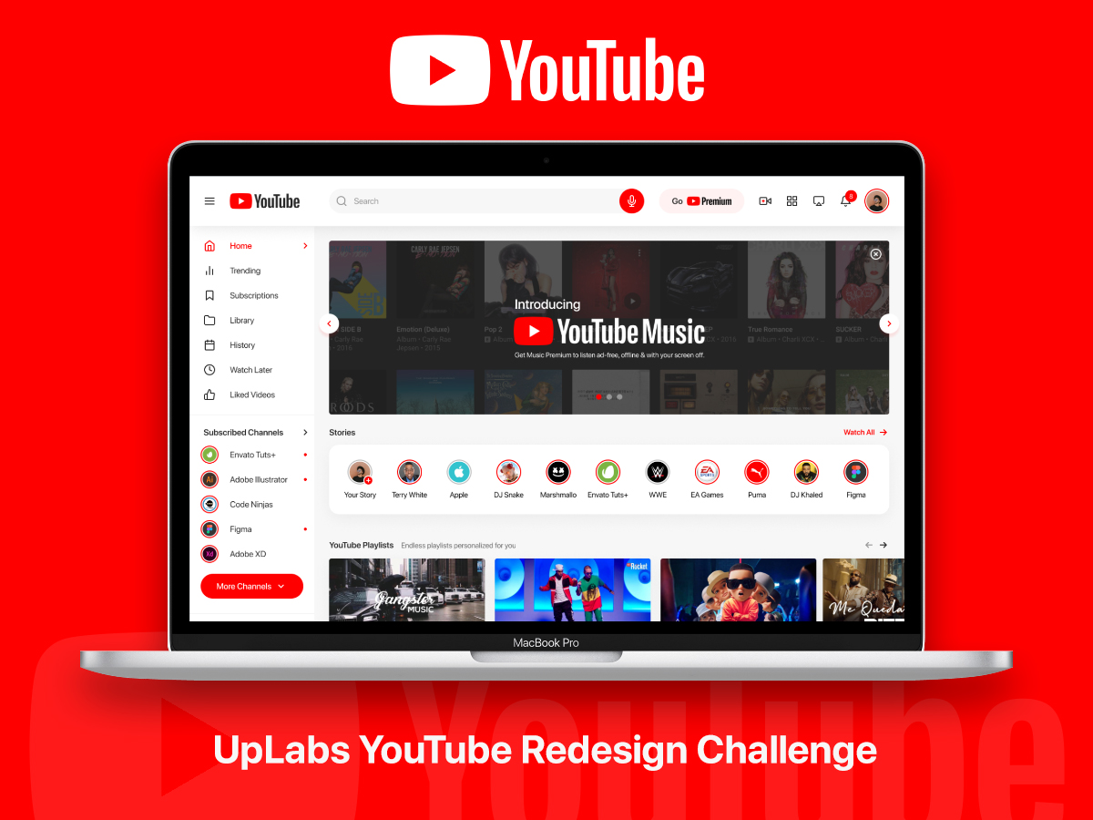 YouTube Homepage Redesign Challenge by Deepain Jindal on Dribbble