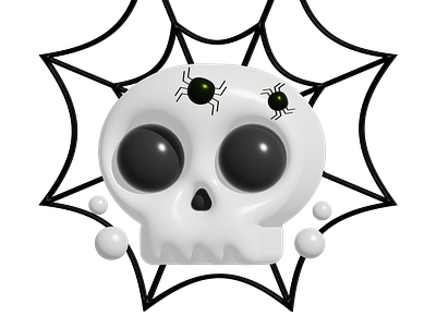 Cute Skull - Halloween Design 3d 3d art adobe illustrator art artist artwork branding character character design color creative design digital art drawing gradient graphic design icon illustration sketch vector