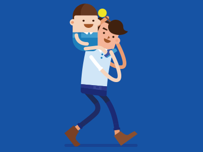 Father animation child father gif illustration run walk