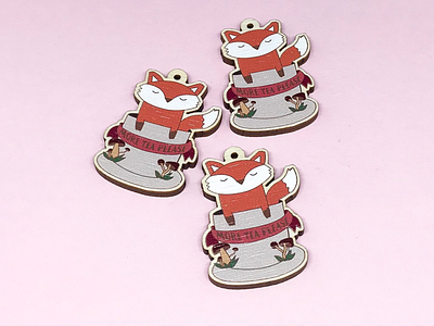 More Tea Please! banner charm forest fox foxes illustration tea teacup wooden woodland