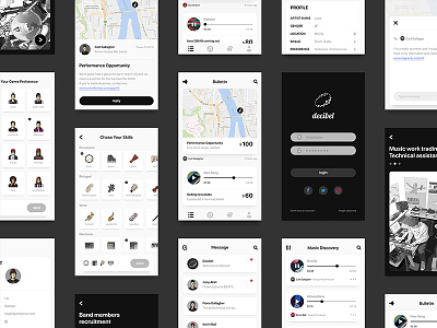 musician community app UI design ui