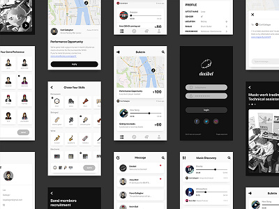 musician community app UI design