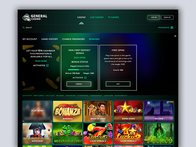"General Casino" Bonuses uiuxdesign