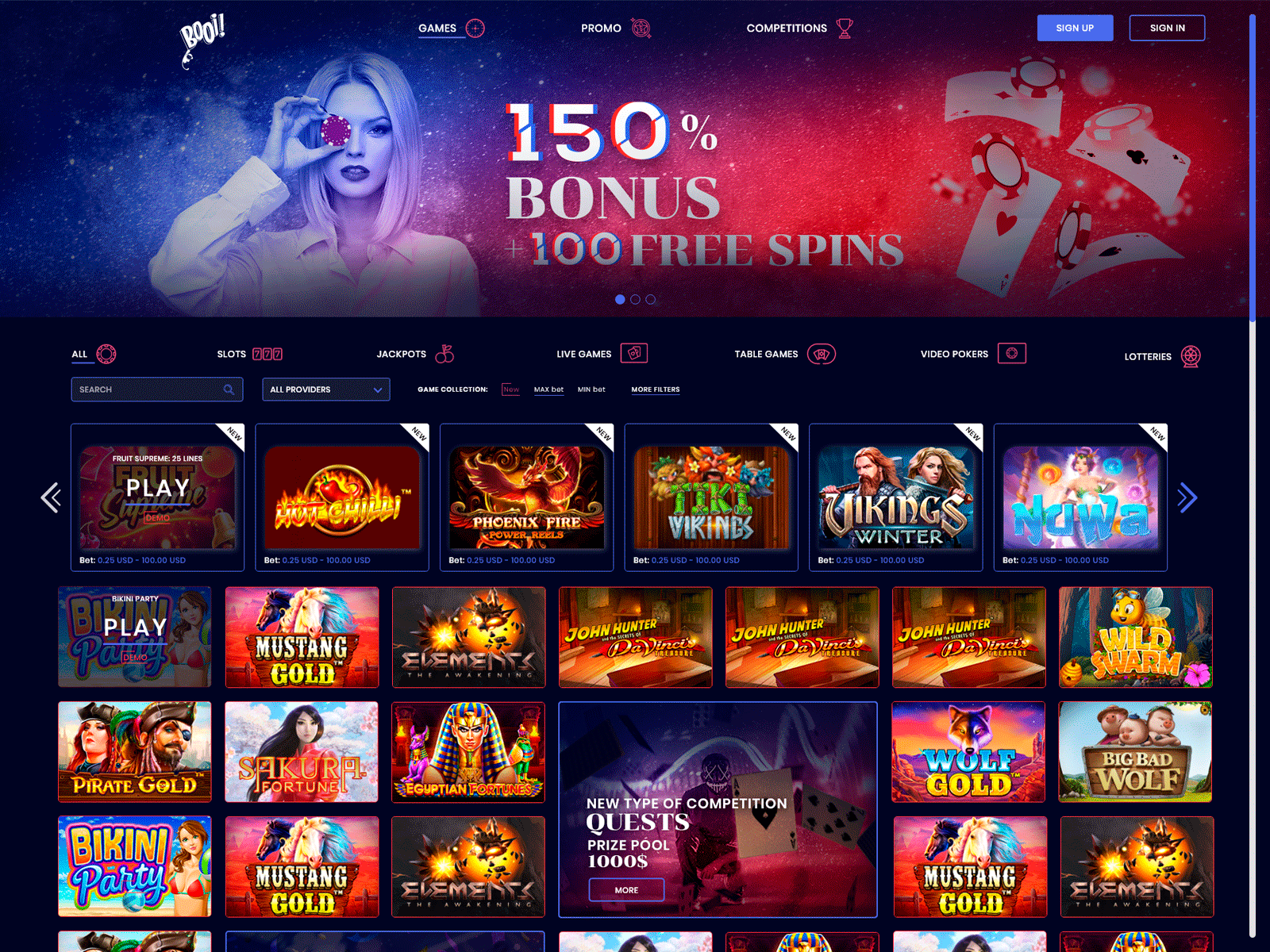 Booi Casino Landing Page Redesign ui ui design