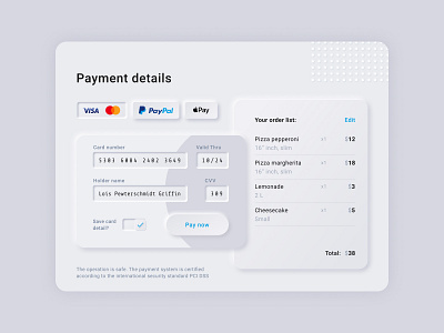 Payment details #dailyui #002 002 dailyui design neomorphism ui ux web