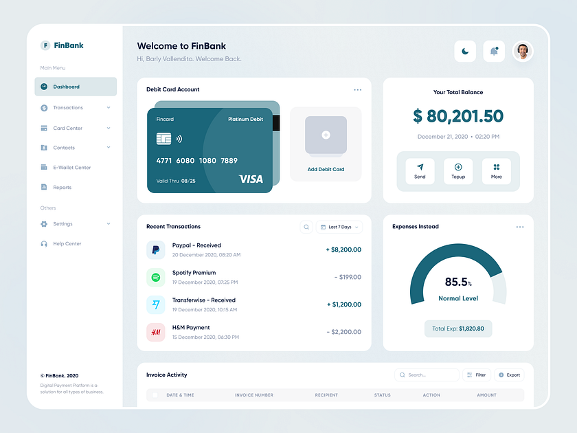 Finbank - Web App by Barly Vallendito for Dipa Inhouse on Dribbble