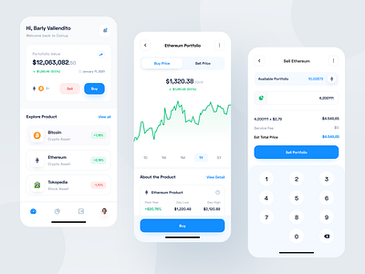 Coinup - Mobile App app blue clean crypto cryptocurrency design designer finance fintech investment mobile app mobile ui money stock ui uidesign ux uxdesign wallet