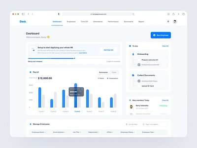 Desk - Web App clean dashboard design designer hr hrd human resource management project project management ui uidesign ux uxdesign web app web design website