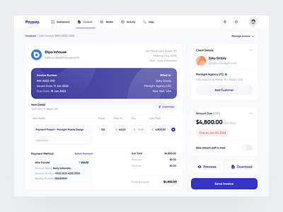 Paypay - Web App bank bill clean dashboard design finance financial fintech invoice invoices minimal payment transaction ui uidesign ux uxdesign wallet web app website