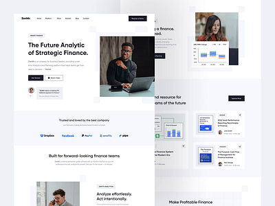 Zenith - Landing Page bank banking clean design designer finance financial fintech landing page landingpage motion graphics strategic transaction ui uidesign ux uxdesign wallet web design website