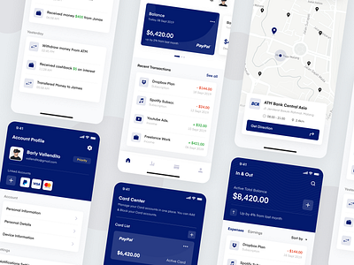 Duito Finance App app atm blue card clean design finance map mastercard mobile money paypal profile simple ui uidesign uikit ux visa wallet