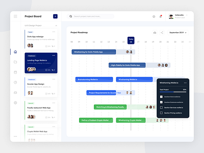 Project Roadmap - Dashboard App app board calendar card clean dashboard design designer roadmap simple design task task management timeline ui uidesign uikit ux uxdesign web webdesign