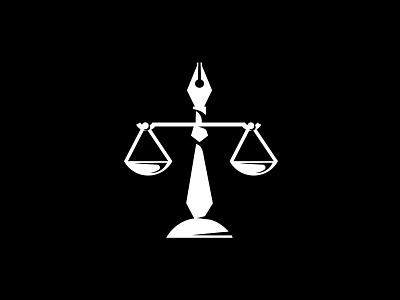logo of a lawyer branding design inspiration justice law lawyer legal practice logo minimalism pen scales sign silhouette tie