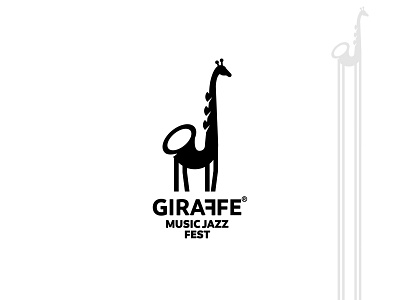 Giraffe MUSIC JAZZ FEST branding design festival giraffe inspiration logo minimalism music saxophone silhouette