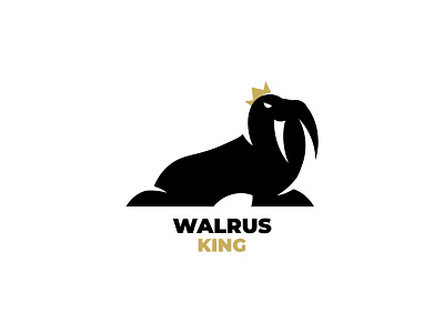 walrus king branding design fang inspiration king logo minimalism negative space negativespace sign silhouette tusk walrus