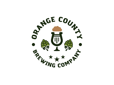 ORANGE COUNTY beer beer foam branding brewery design glass hops inspiration logo vector