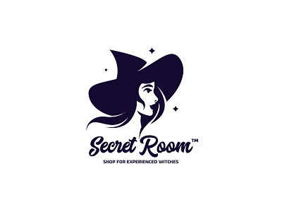 Secret Room beauty branding cosmetics design face hat inspiration logo logoground silhouette vector witch woman