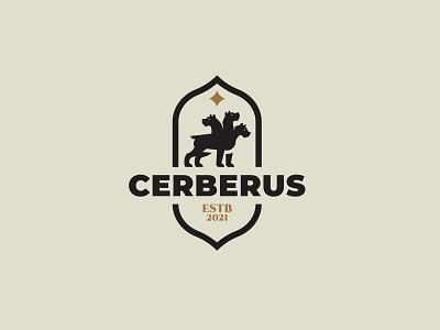 Cerberus cerberus inspiration logo minimalism mythology vector