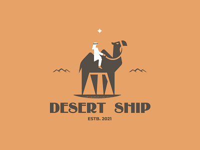 Desert Ship branding camel desert guiding star illustration inspiration journey logo negative space rider sand silhouette vector