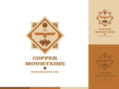 Copper Mountains bird branding design inspiration logo minimalism mountains negativespace pattern silhouette vector
