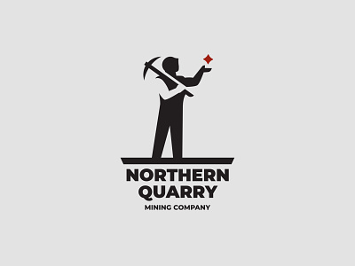 NORTHERN QUARRY branding design inspiration logo miner mineral minimalism negativespace ore pickaxe silhouette vector