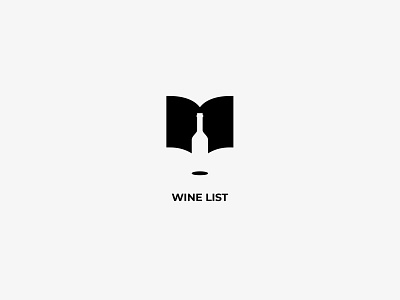 WINE LIST book bottle branding design inspiration logo minimalism negative space negativespace silhouette vector wine