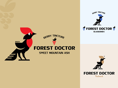 FOREST DOCTOR berries branding design illustration inspiration label logo minimalism silhouette tuft vector