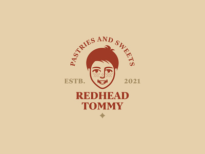 REDHEAD TOMMY baking branding design face inspiration logo red vector