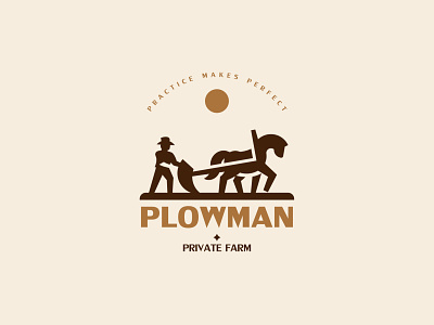 PLOWMAN branding design farmer inspiration logo minimalism negativespace plow silhouette vector