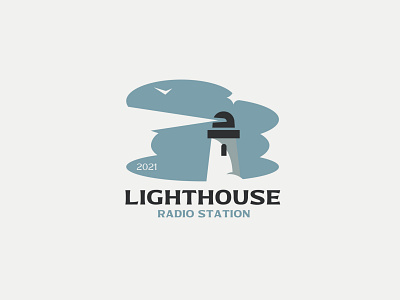 Lighthouse branding clouds design fog illustration inspiration logo minimalism negativespace sea vector