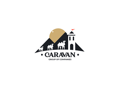Caravan branding camel caravan design inspiration logo minimalism negativespace vector