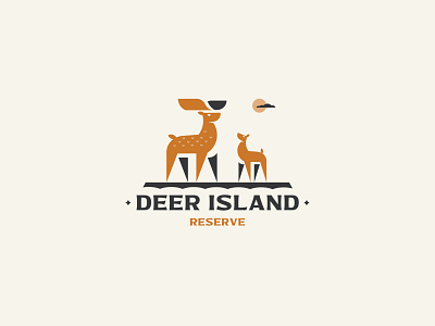 DEER ISLAND branding deer design illustration inspiration logo minimalism silhouette vector