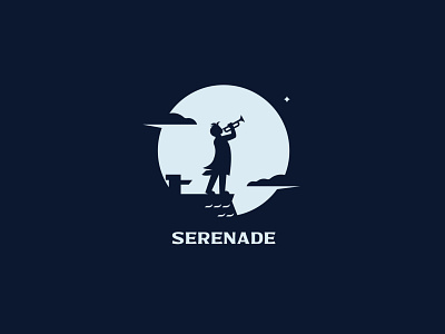 SERENADE branding design illustration inspiration logo minimalism negativespace night silhouette