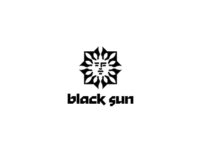black sun branding design face inspiration logo minimalism negative space silhouette vector