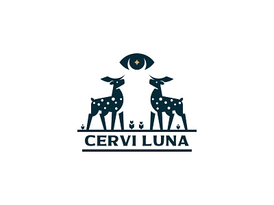 CERVI LUNA branding deer design illustration inspiration logo minimalism moon silhouette vector