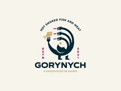 Gorynych smokehouse branding design dragon graphic design inspiration logo minimal silhouette smokehouse vector