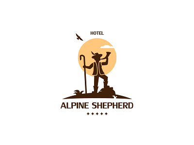 ALPINE SHEPHERD branding design illustration inspiration logo minimalism shepherd silhouette vector