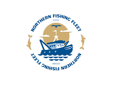 NORTHERN FISHING FLEET branding design fleet inspiration logo minimalism sea ship vector