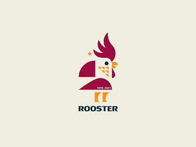 Rooster branding design geometric illustration inspiration logo minimalism rooster silhouette vector