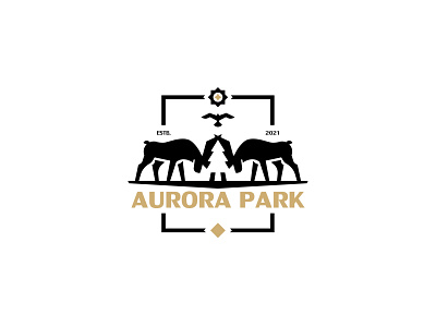 Aurora branding deer design illustration inspiration logo minimalism negativespace silhouette vector vectorart
